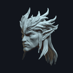 Maelthar_elf v4 (actiong figure head) 3d model