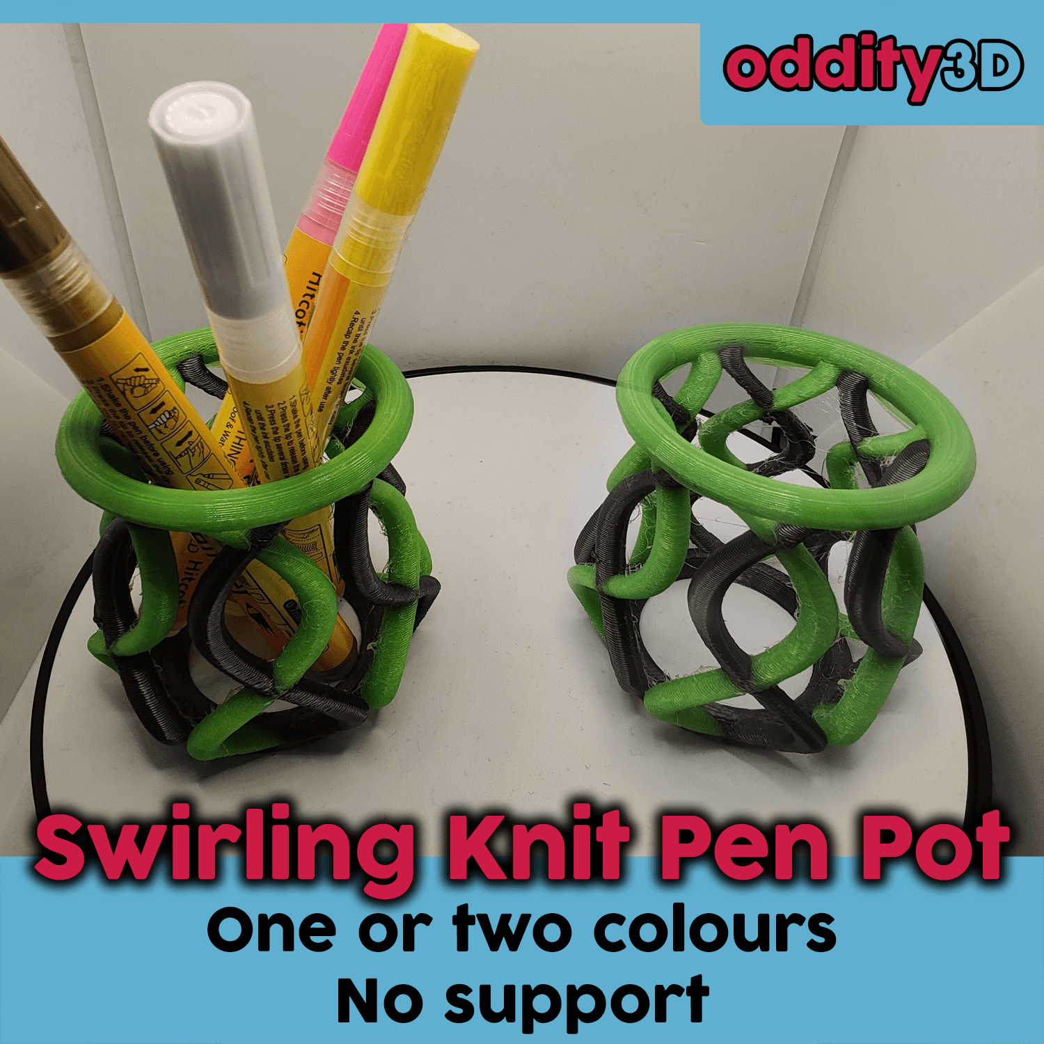 Open Face Knit Pen or Pencil Pot (one or two colours) 3d model