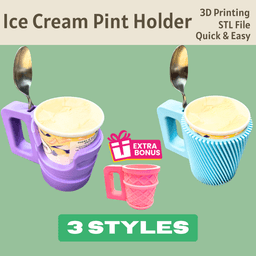 Ultimate Ice Cream Pint Holder with Spoon Slot – For Häagen-Dazs & Ben & Jerry's 3d model