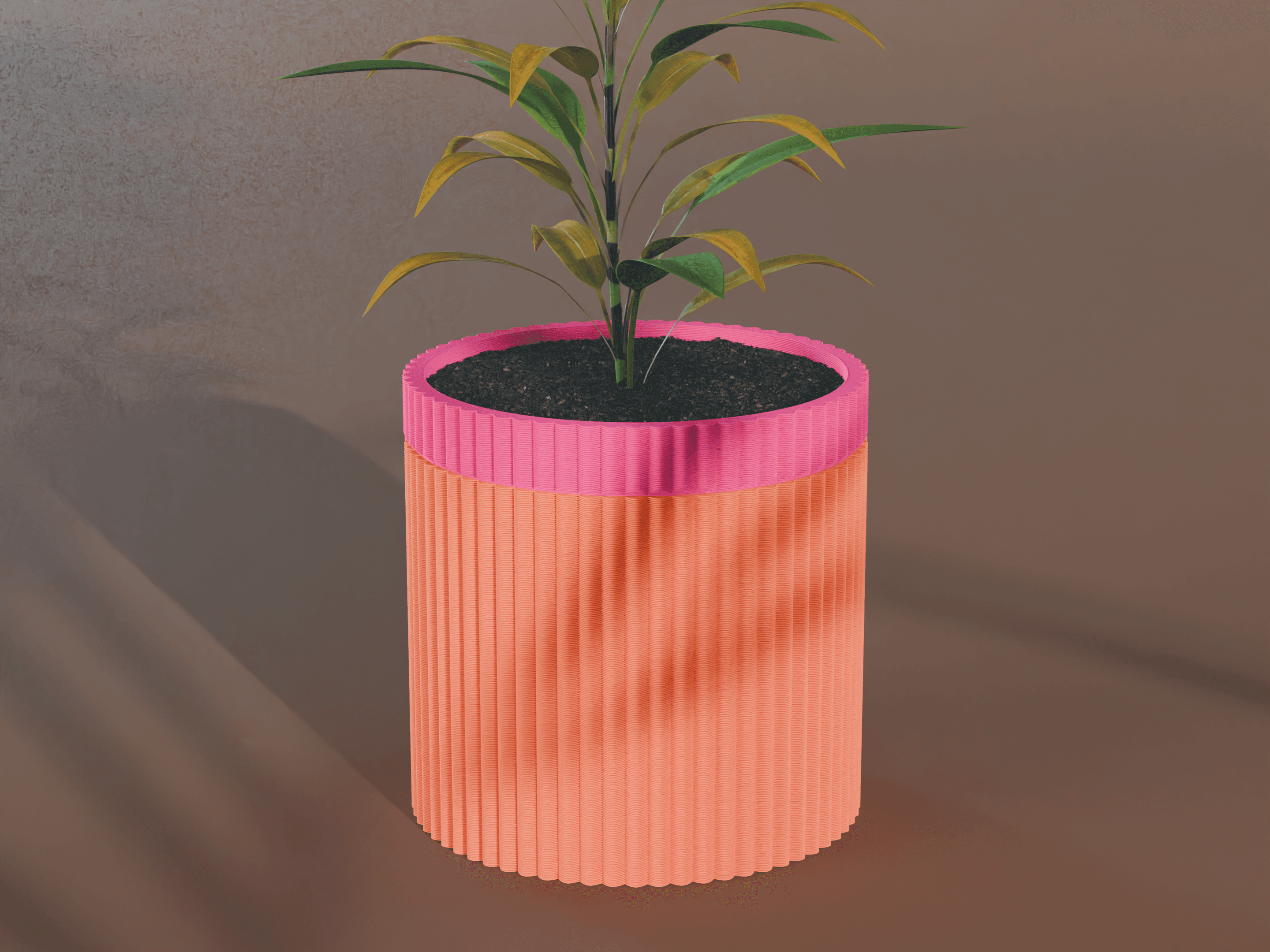 Mizu Planter Pot, Scalloped | Small, Medium, Large | Self Watering and Drip Tray 3d model