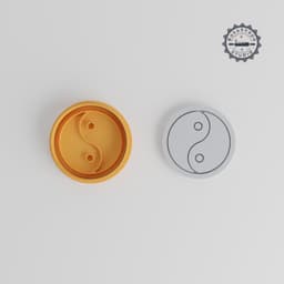 Yin Yang Shape Cutter & Stamp Set, Perfect for Cookies & Fondant, Balance Symbol, S/M/L, 6-Piece Collection PRODUCT_4509 3d model