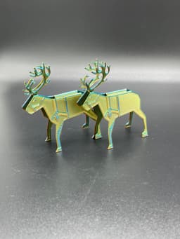 Printagami Reindeer - Origami Inspired print flat and fold 3d model