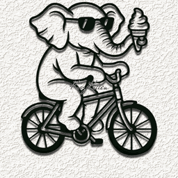 elephant bicycle wall art home decor 3d model