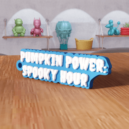 Pumpkin Power Spooky Hour Keychain 3d model