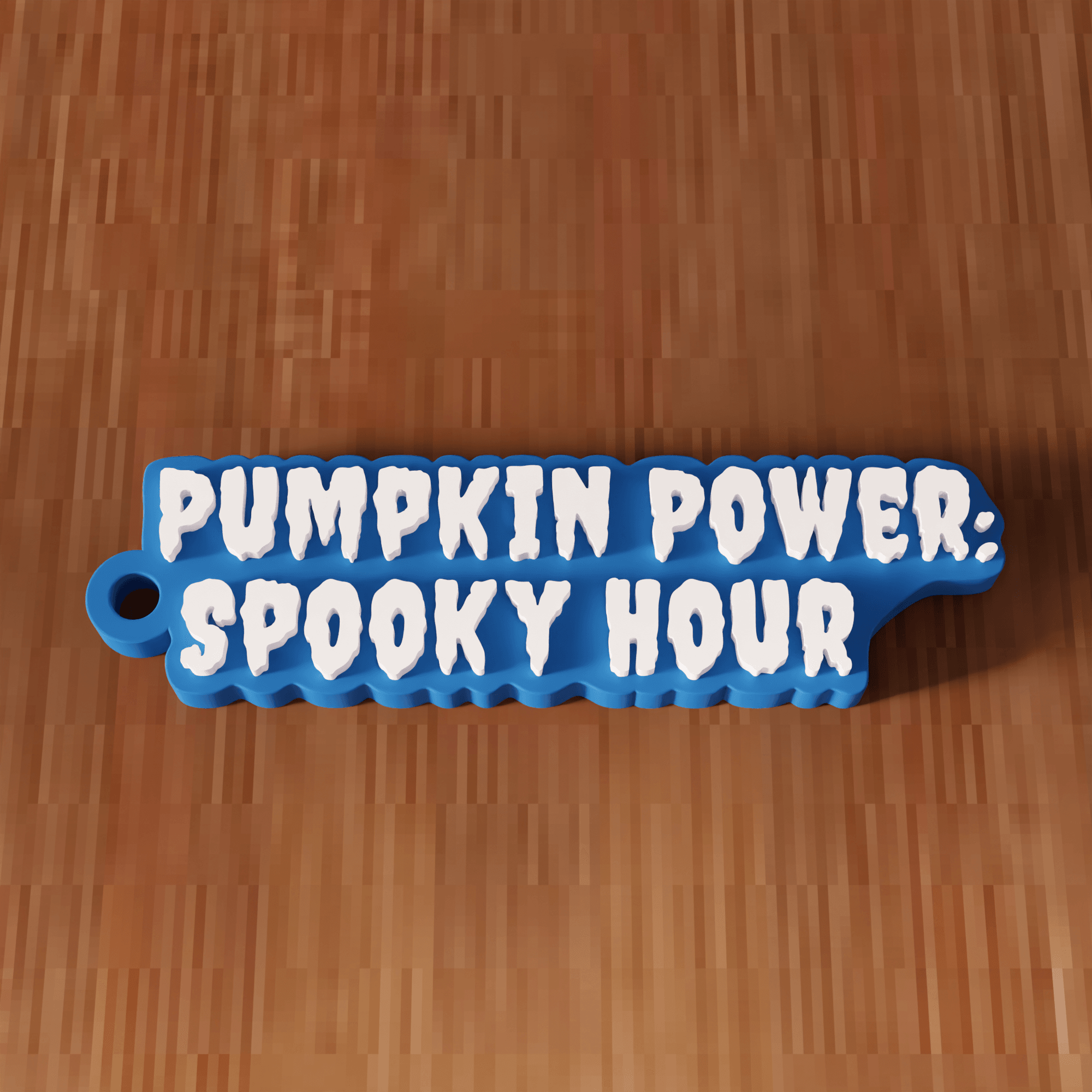 Pumpkin Power Spooky Hour Keychain 3d model