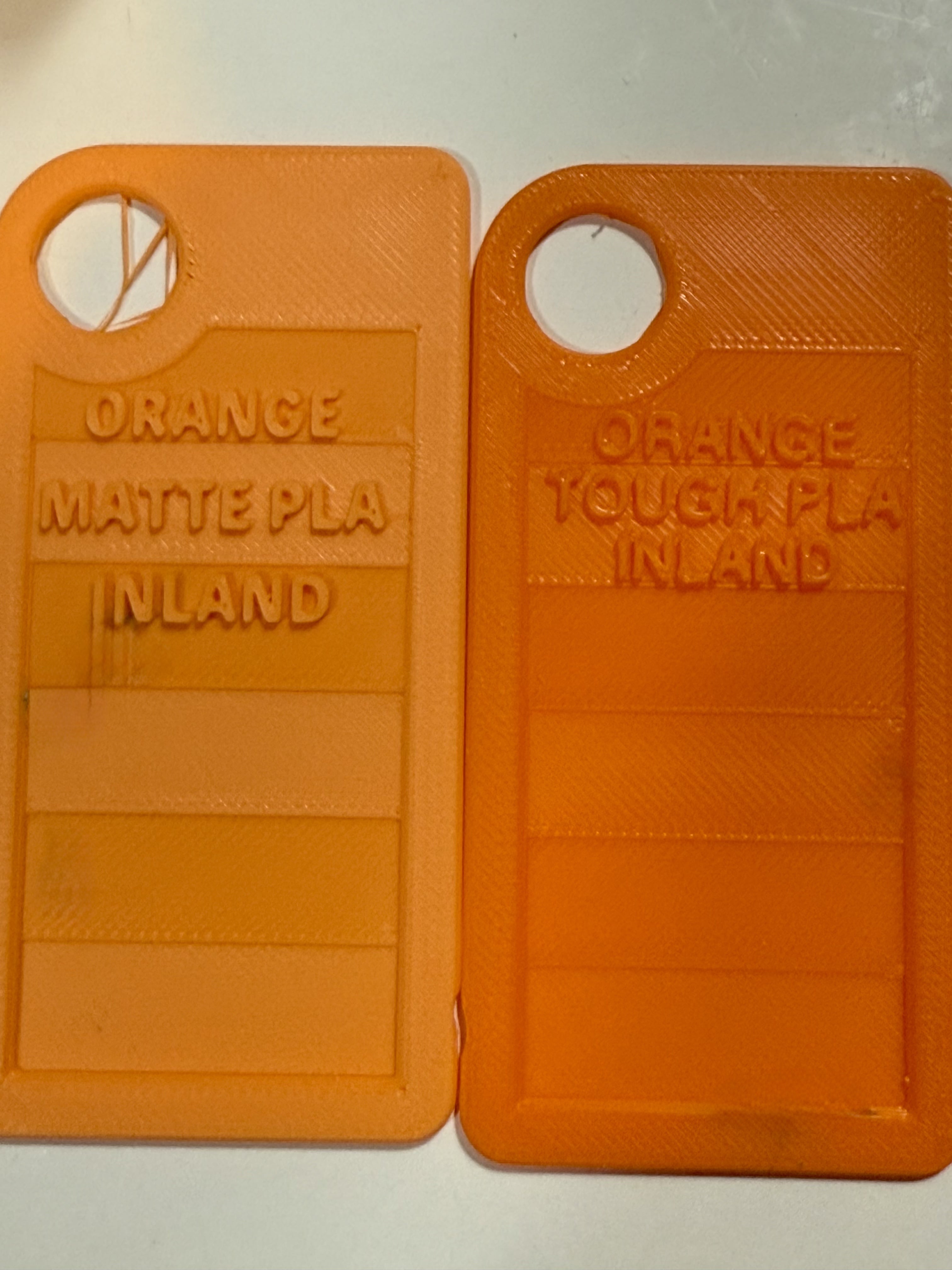 Prints great. I have added the Color, Type, and Brand via the text tool of Orca Slicer. Much nicer than my handwriting.
