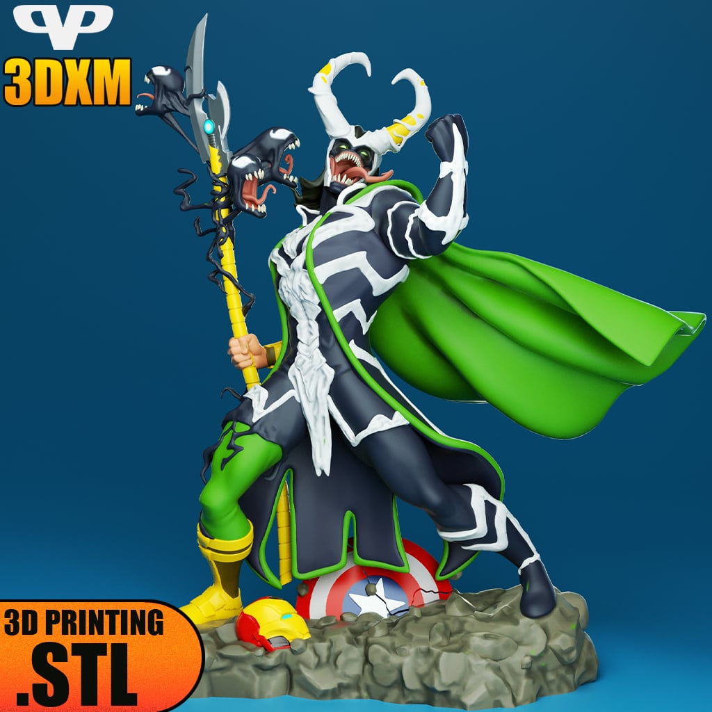 Venomized Loki STL for 3D Printing ChibiSTL 3DXM 3d model