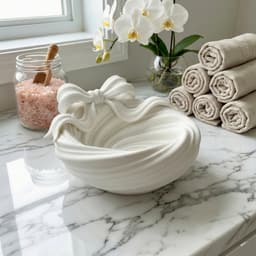 Bow Ripple Catchall Bowl | Elegant 3D Printed Vanity & Entryway Organizer 3d model