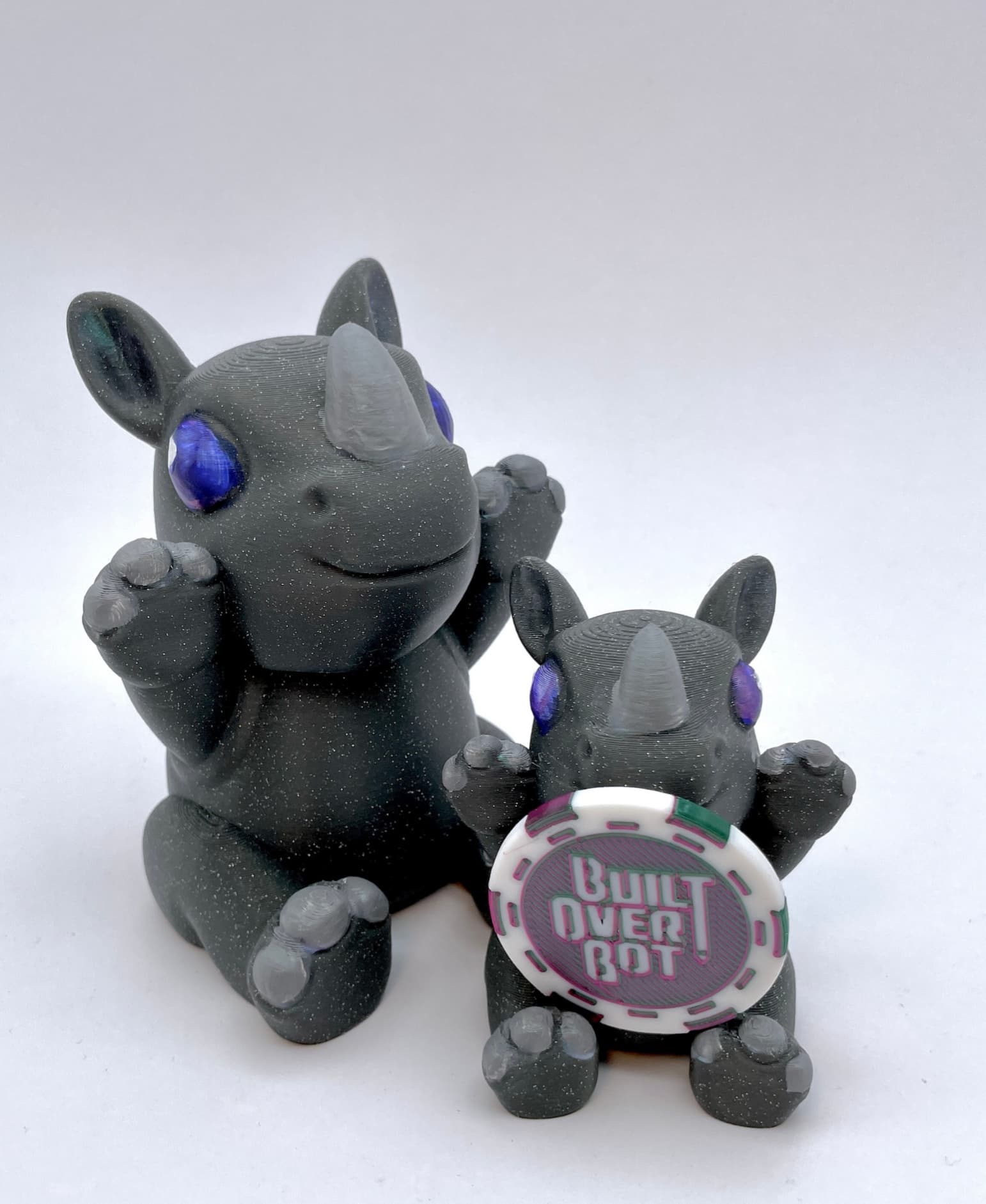 Rhinoceros Needs a Hugs - Hand-painted! Polymaker Galaxy Dark Grey! - 3d model