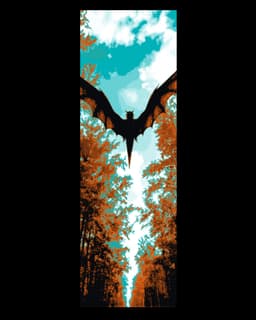The flight of the dragon above the trees - Set of 2 bookmarks 3d model