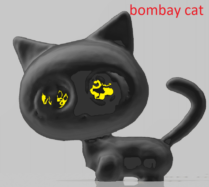 cute kawaii bombay cat figure 3d model