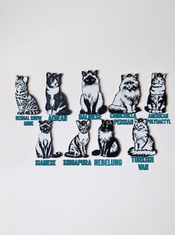 Pack 50 STL/3mf CATS kEYCHAINS+MAGNETS 3d model