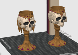 Skull King Goblet 3MF | Gothic Multi-Color | Functional Cup 3d model
