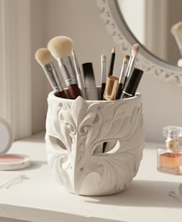 Leaf Face Makeup Brush Holder 3d model