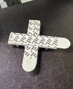 8 mm, Cross Quad Offset Snap - DS Part A - Command Strip.stl - 2 strips, one is cut to not overlap the other - 3d model