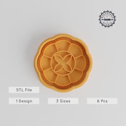 Mandala Shape Cutter & Stamp, Geometric Ornamental Design, Perfect for Cookies & Fondant, S/M/L Sizes, 6-Piece Set PRODUCT_5161 3d model