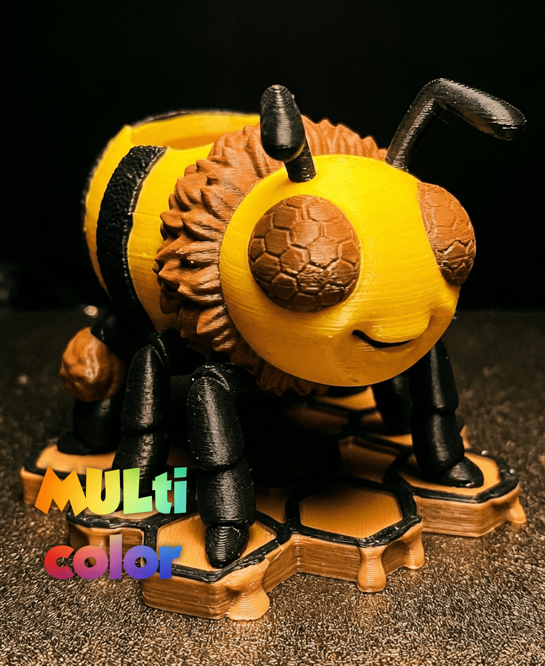 Honeybee Honeycomb Multi-Color 3MF | Insect Figurine | Bambu Ready 3d model