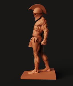 Spartan Warrior Statue STL | Historical 3D Print | Desk Art 3d model