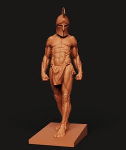 Spartan Warrior Statue STL | Historical 3D Print | Desk Art 3d model