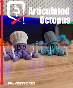 Articulated Octopus Chef 3d model