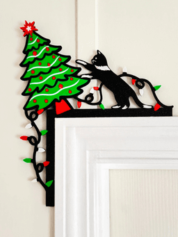 3D Printed Cat Lover Corner Decor Christmas Decor Holiday Cat Home Decor 3mf File 3d model