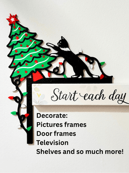 3D Printed Cat Lover Corner Decor Christmas Decor Holiday Cat Home Decor 3mf File 3d model