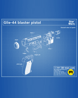 Glie-44 Blaster Pistol - Star Wars 3d model
