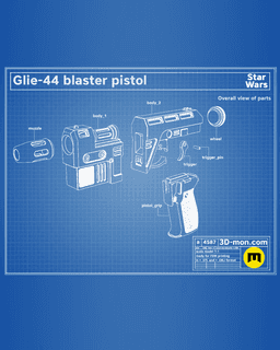Glie-44 Blaster Pistol - Star Wars 3d model