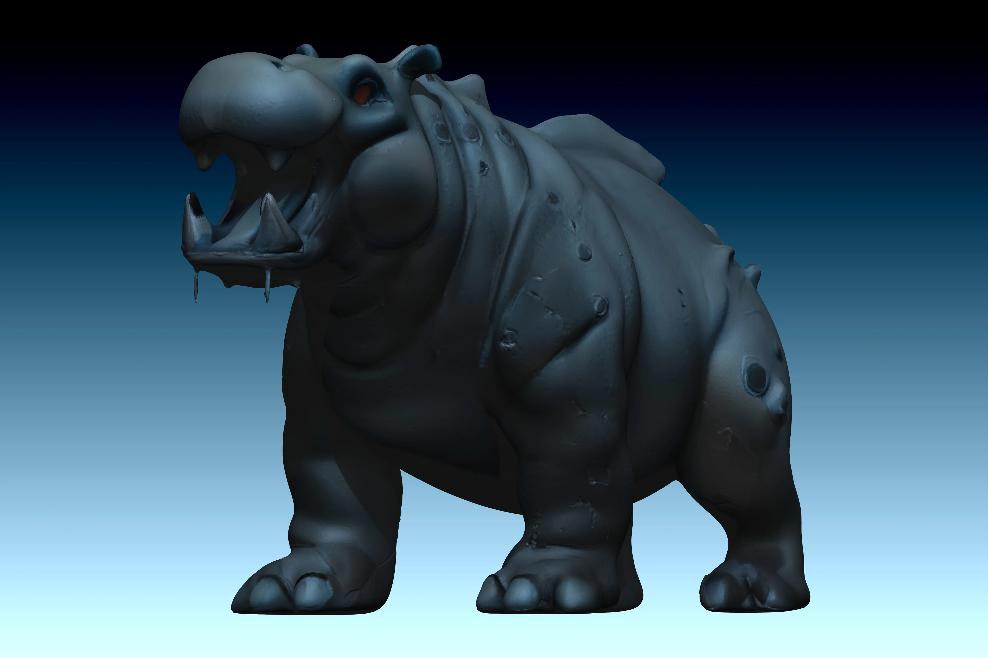 Hippo Creature Model - FREE for personal use 3d model