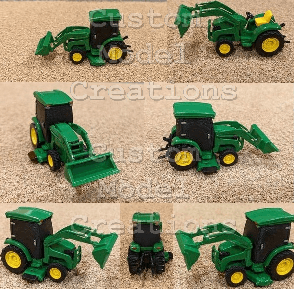 John Deere 3720 Tractor Kit With Accessories 1/87 3d model