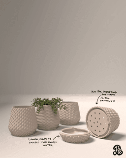 Textured Planters 3d model