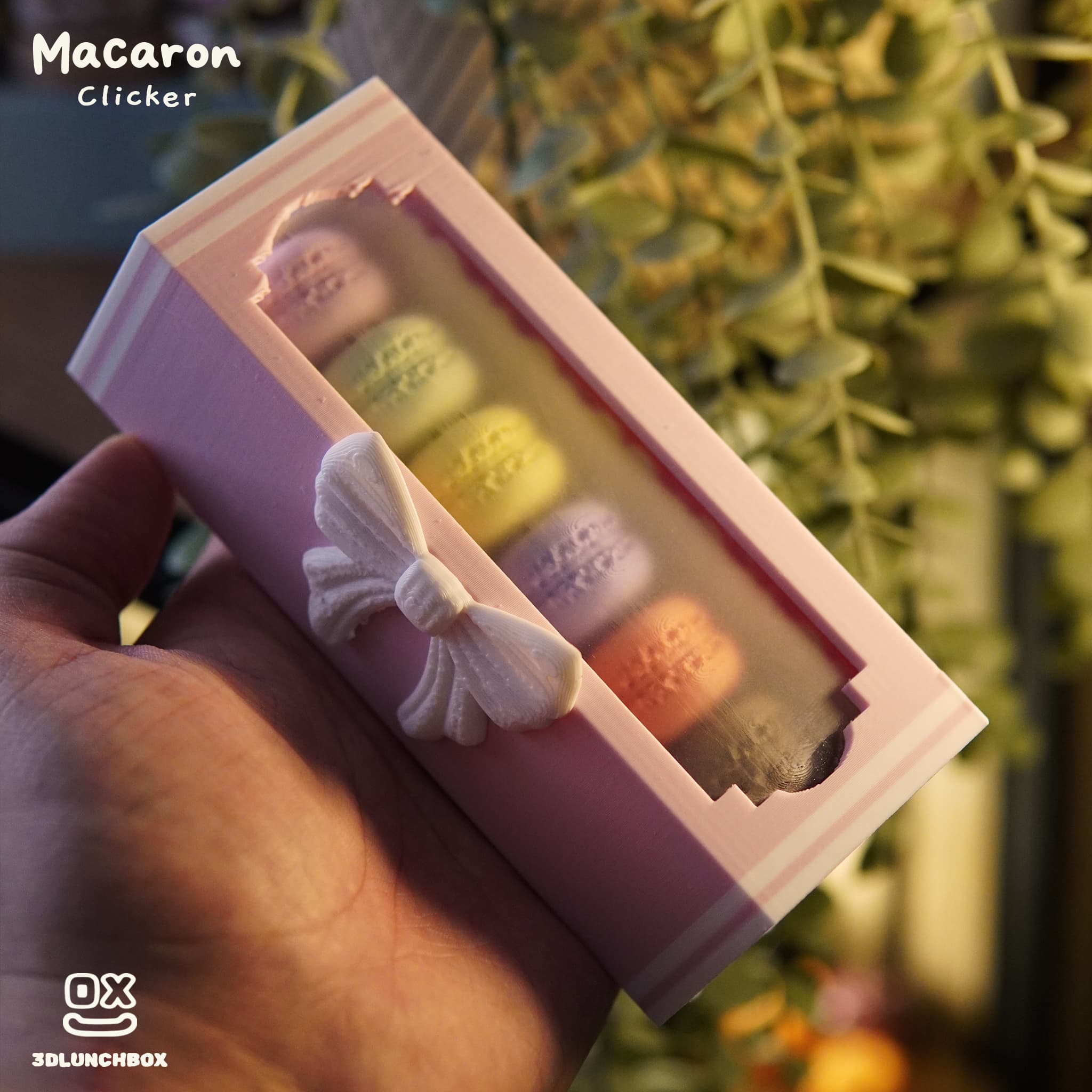 Macaron Box Fidget Clicker | Cute Bakery Toy 3d model