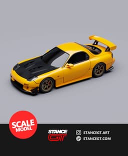 RX7 FD3S "Keisuke Style" | SCALED | Scale model car 3d model