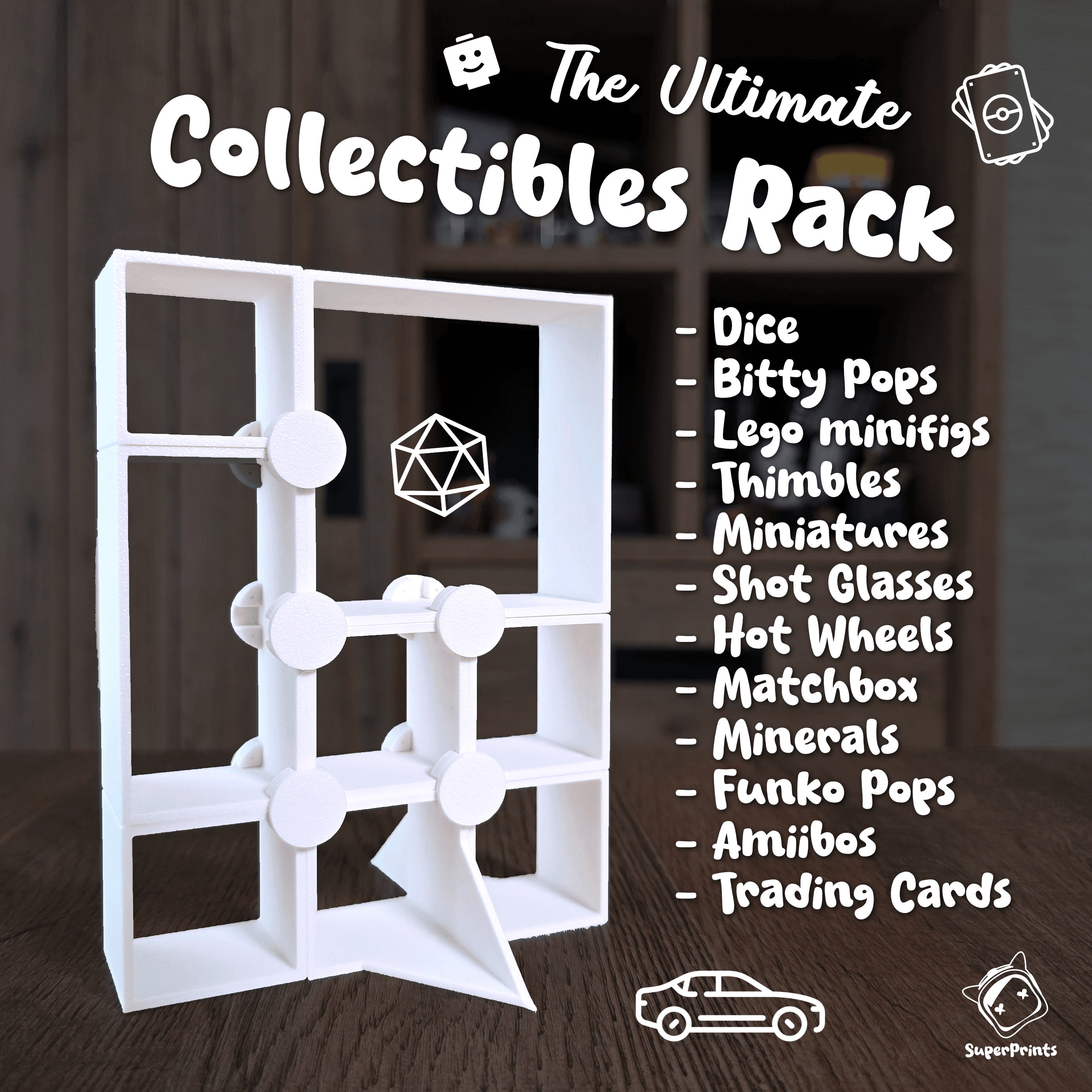 The Ultimate Modular Collectibles Display Rack (Minis, Hot Wheels, Funko, Shots, TCG & more) 3d model