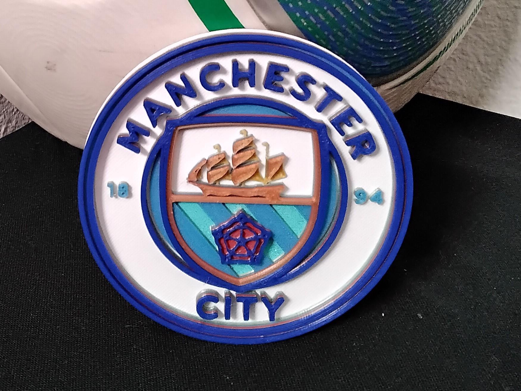 Convex Manchester City FC coaster or plaque 3d model