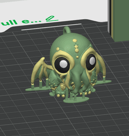 Cute Cthulhu – Flexi Bag Charm with Movable Head & Wings, No Supports 3D Print STL/3MF 3d model
