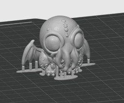 Cute Cthulhu – Flexi Bag Charm with Movable Head & Wings, No Supports 3D Print STL/3MF 3d model