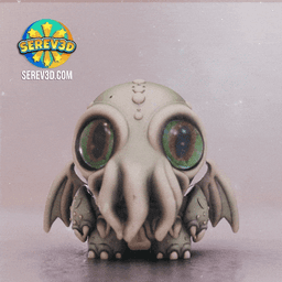 Cute Cthulhu – Flexi Bag Charm with Movable Head & Wings, No Supports 3D Print STL/3MF 3d model
