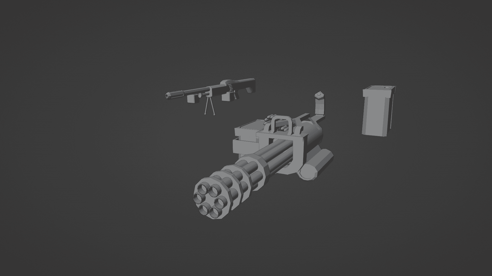 LOW POLY 240B AND MINIGUN FOR GAME ASSET OR 3D PRINT 3d model