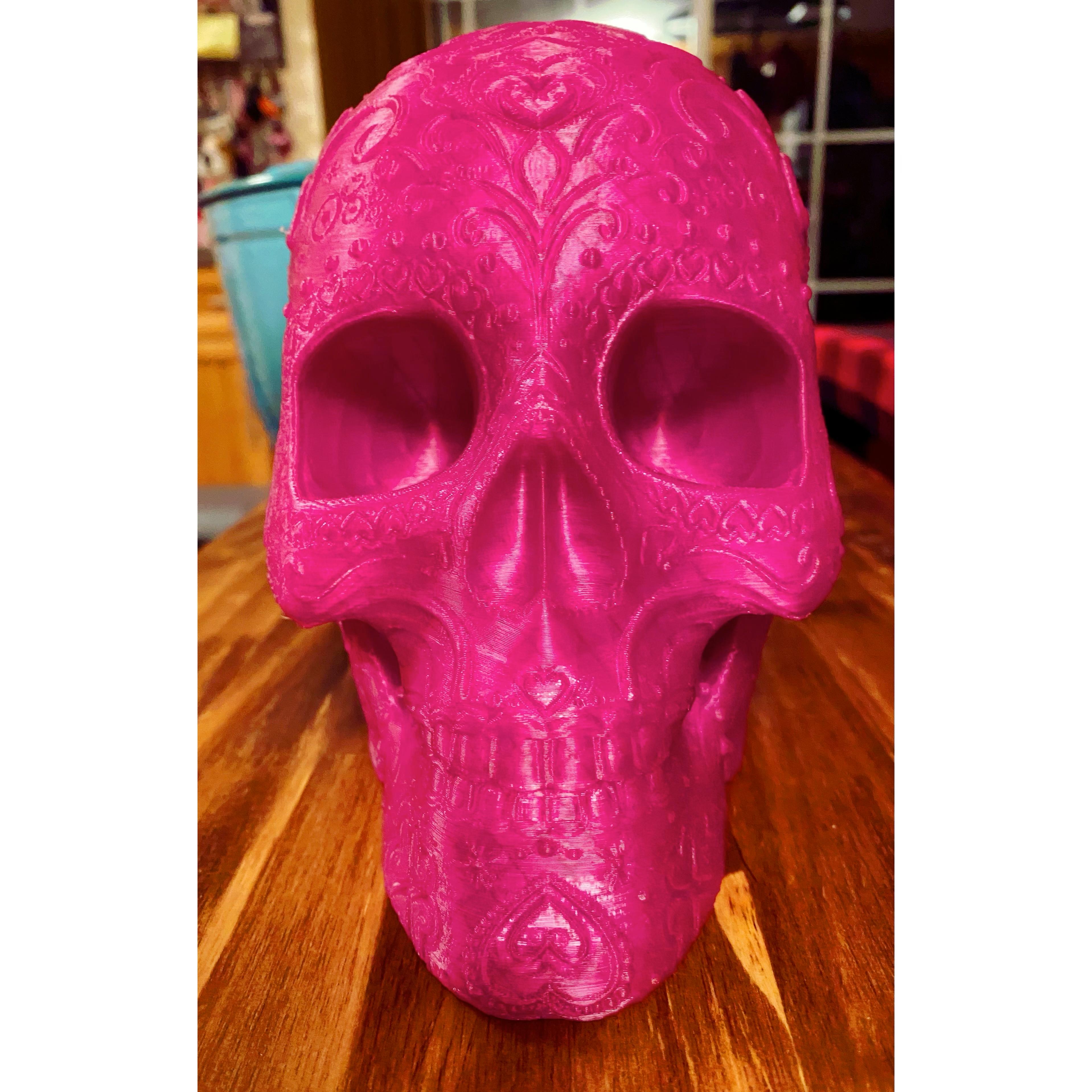 Valentine Sugar Skull - Front view 100% - 3d model