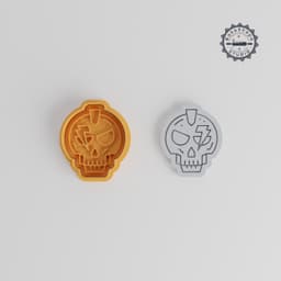 Skull Shape Cutter & Stamp Collection, Perfect for Cookies & Fondant, 3 Sizes, 6 Pieces PRODUCT_2700 3d model