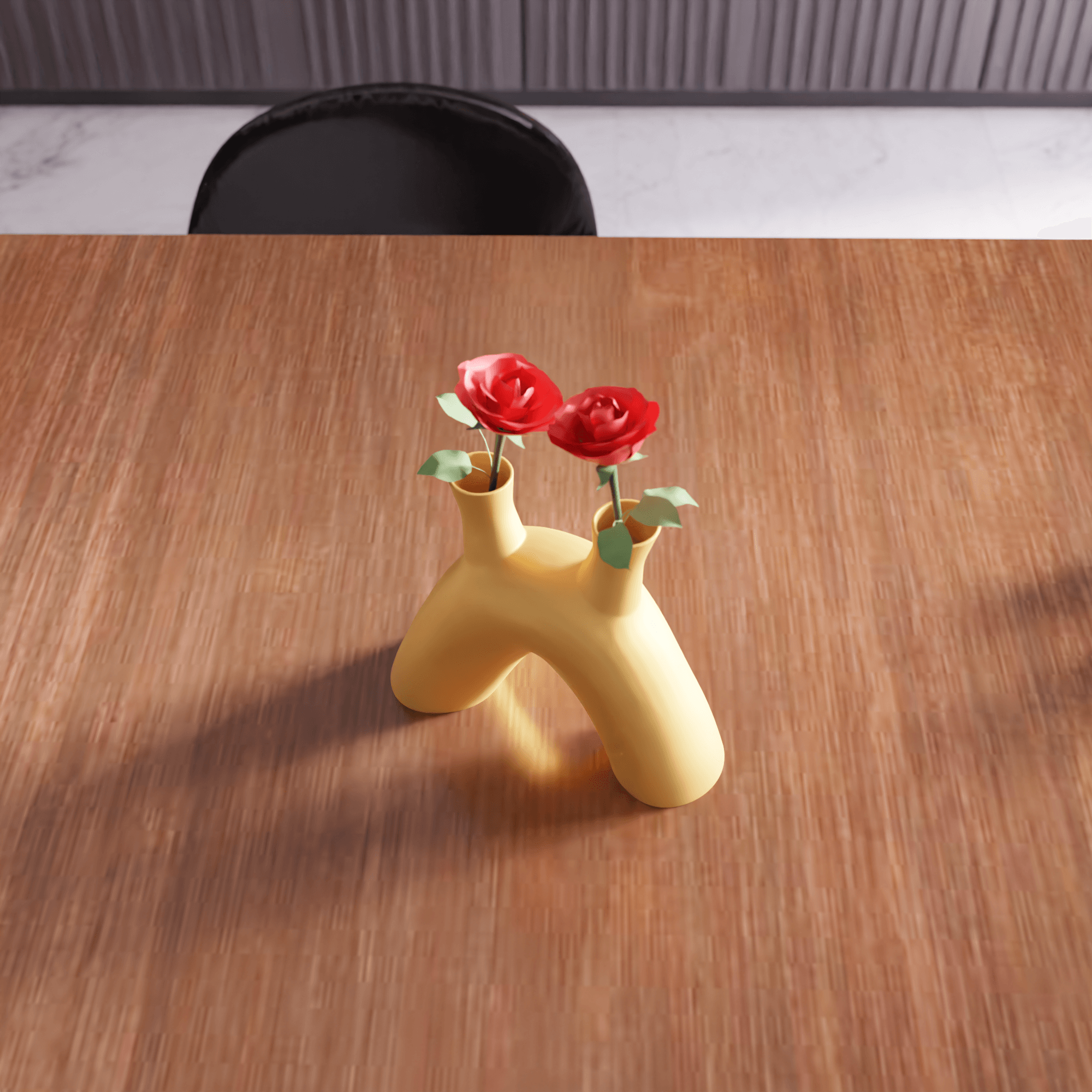 Minimalist Double Neck Arch Vase 3d model