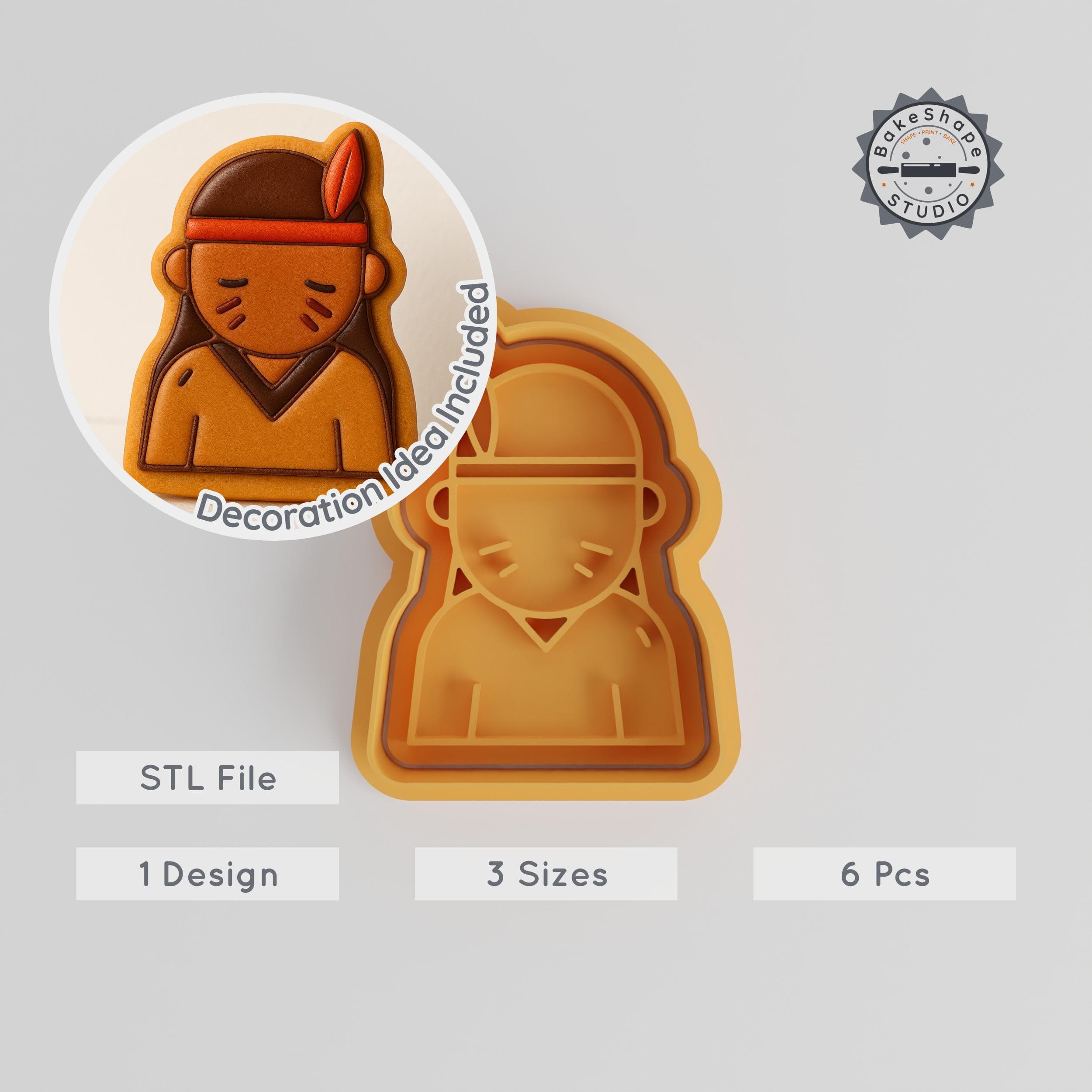 Indian Theme Shape Cutter & Stamp Set, Perfect for Cookies & Fondant, Cultural Heritage Designs, 3 Sizes PRODUCT_2844 3d model
