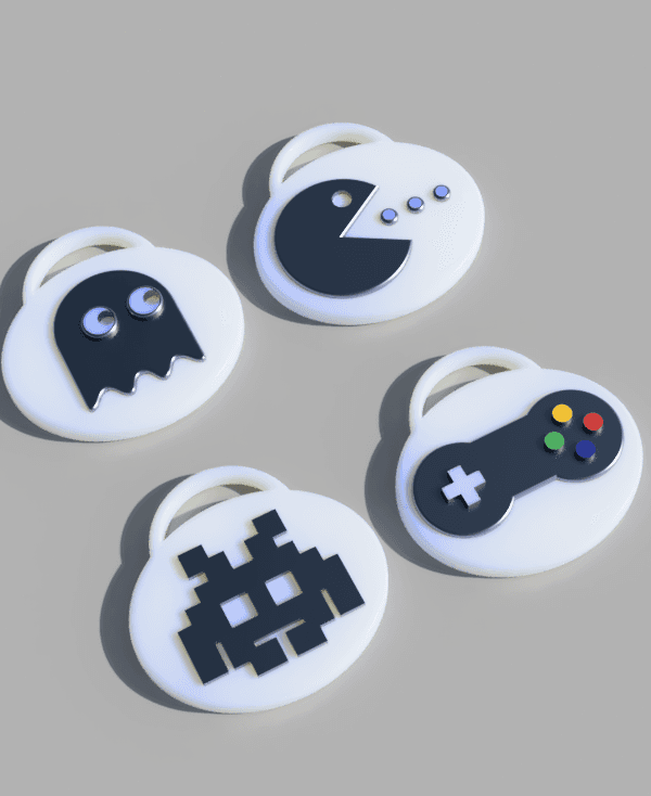 Retro Key Rings 3d model