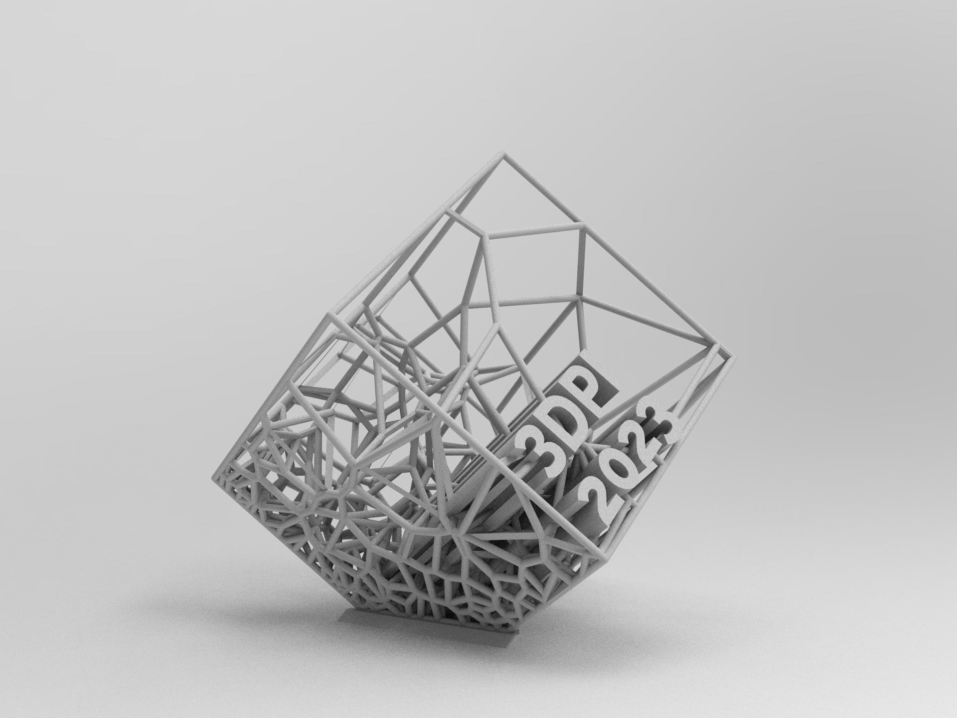 Voronoi Cube trophy 3DPI 2023 3d model