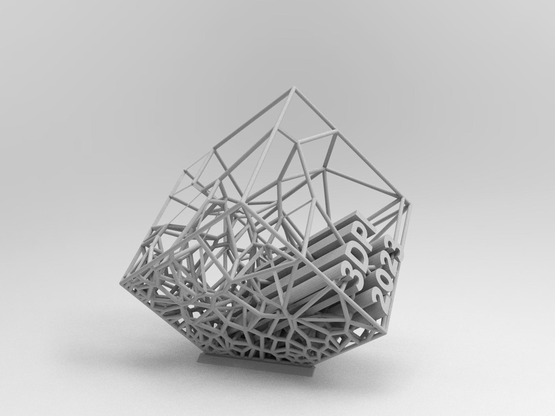 Voronoi Cube trophy 3DPI 2023 3d model