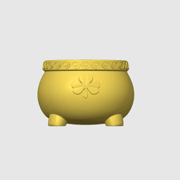 Pot of Gold STL File – Money Pot Candy Jar, Coin Bank and Desk Organizer 3d model