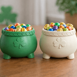 Pot of Gold STL File – Money Pot Candy Jar, Coin Bank and Desk Organizer 3d model