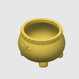 Pot of Gold STL File – Money Pot Candy Jar, Coin Bank and Desk Organizer 3d model