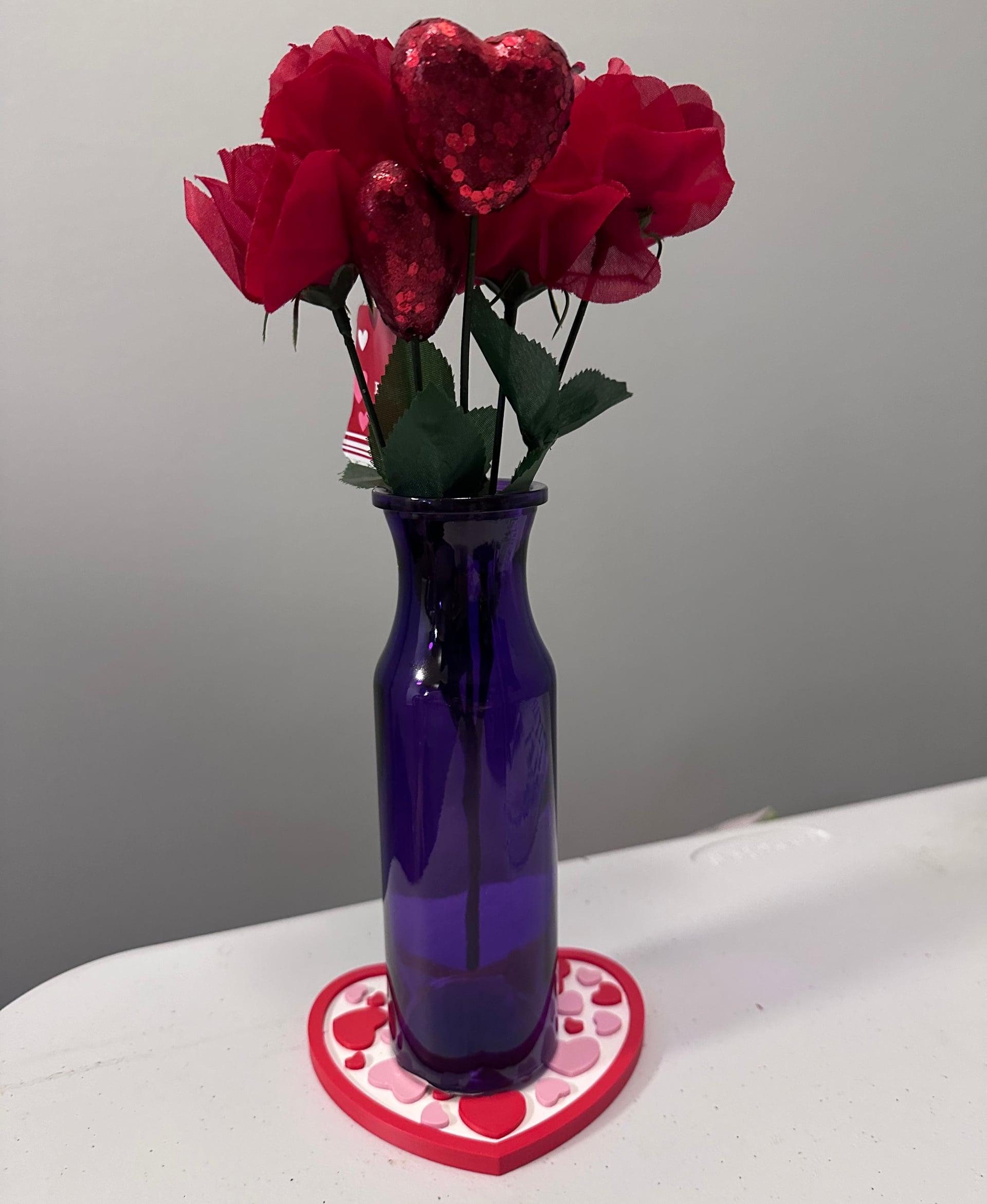 Reversible Hate Heart Coaster - The coaster as part of a centerpiece - 3d model